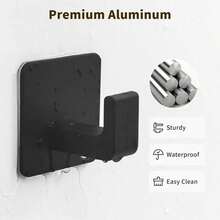 1pc Bathroom Adhesive Towel Hook, Wall Mount Robe Hanger, No Drilling Required, Home Bathroom Decor, Bathroom Organizer, Strong Hold, Waterproof, Easy Install, Space Saving, Multi Hook For Towel/Robe/Bag, Kitchen Bedroom Entryway, Summer - Multicolor - View 11