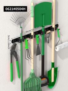 Heavy Duty Wall Mounted Tool Storage Rack - Garage And Garden Tool Organizer, Customizable For Mops, Brooms, Shovels, Rakes, Hammers, Screwdrivers, Wrenches, Garage Tool Hooks, Practical Storage Shelf - Storage Rack - View 2