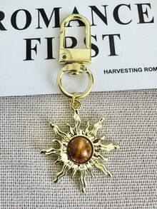 1pc Unisex Minimalist Sun Keyring Vintage Style, Suitable For Students, Couples Or Friends Gift, Backpack Accessory, Key Chain, Pendant Bag, Pendant, Gothic Key Ring - Multicolor - View 4