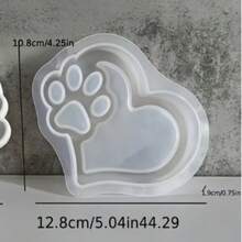 Heart-Shaped Cat Paw Storage Tray Mold, Resin Epoxy Mold, Plaster Storage Tray Mold, Aromatherapy Candle Holder Silicone Mold, Soft Tear-Resistant Silicone Material, Smooth Demolding, Suitable For Handmade DIY, Making Desktop Decor, Jewelry Storage Crafts - Multicolor - View 8