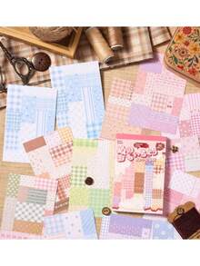 1pc Fabric Scrap Memory Sticker Book, 2 Styles Available, Salt-Style Fabric Scrap Memory Album Patchwork Cut-Out Sticker Book, Textured Fabric Polka Dot Planner Base Collage Paper, Suitable For Scrapbooking, Stickers, Postcards, Handicrafts - Scrapbook Collection, Office Supplies, Personal Use, Art Cover Design, Back To School - Fabric Scrapbook Sticker Book - View 4