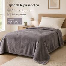 Soft Polyester Throw Blanket For Bed And Sofa In Various Sizes And Grey Or Pink Colors, Warm Lightweight Cover - Dark Gray - View 3