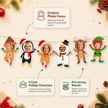 Custom Photo Christmas Banner, Personalized Christmas Party Decor, Cute Wall Hanging Garland, Customized Tree Ornament Accent, Customizable Living Room Decor Keepsake, Holiday Home Decor, Xmas Gift For Family Friends, Room Decor,Christmas Decorations - Style D - View 5