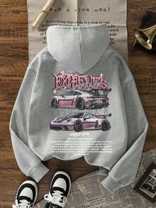 秋季新款女款連帽衛衣套頭衫街頭風 2026 秋冬服飾 女款機場旅行穿搭灰色外套 - 淺灰色 - 查看 3