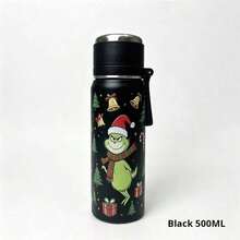 The Grinch Vacuum Cup 4-Color Christmas Vacuum Insulated Water Bottle, Joyful Christmas Style With Carrying Rope Stainless Steel , Double-Wall Reusable Travel Tumbler, Winter Holiday Christmas Gift - Multicolor - View 5