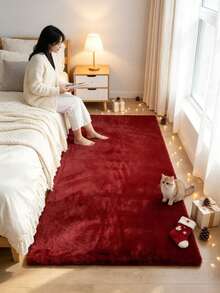 1pc Autumn/Winter Faux Rabbit Fur Design Decorative Rug - Luxury Decorative, Plush Rug, Decorative Carpet, Bedroom Decor, Small Rug, Carpet, Home Decor, Living Room Rug, Living Room Small Rug, Bedroom Carpet, Living Room Home Decor, Outdoor Rug, Washable Carpet - A - View 4