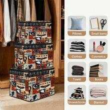 1pc Large Capacity Star-Shaped Lid Storage Box, Foldable Organizer Bin, Suitable For Blankets And Quilts, Equipped With Durable Zipper, Perfect Holiday Home Gift, Can Be Used For Under-Bed Storage. With Lid Organizer Bin, With Lid Storage Box, Extra Large Quilt Organizer Bin, With Lid Storage Box, Storage Box, With Lid Storage Box, Storage Cabinet, Medicine Storage Box, Box-Style Storage, Storage Bin, Cabinet - Multicolor - View 10