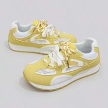 RENBEN Women's Running Shoes, Comfortable Lightweight Casual Sports Shoes For Daily Wear - Yellow - View 9