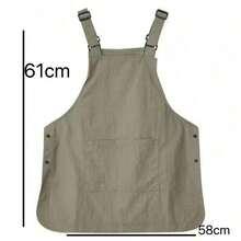Celemek Luar Ruangan Dua Sisi Warna Polos, Gaya Jepang dengan Kantong Depan dan Belakang yang Dapat Diatur, Celemek Kerja untuk Tukang Cukur, Kafe, BBQ, Restoran, dan Katering - MultiWarna - View 2