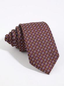 1PC Fashion Casual Minimalist Men's Floral Pattern Tie, Comfortable Versatile Suitable For Daily Wear, Shopping, Party, Banquet, Dating - Multicolor - View 14