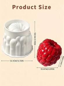 Cetakan Silikon Raspberry 3D Ukuran Besar 4 Inci Anti Lengket untuk Kue Mousse, Cocok untuk Kue Cokelat, Fondant, Jeli, Puding, Kue Natal, Alat Dekorasi Kue, Dapat Digunakan Kembali, Mudah Dibersihkan, Perlengkapan Kue untuk Pesta di Rumah, DIY, Dapur, dan Lainnya - Putih - View 2