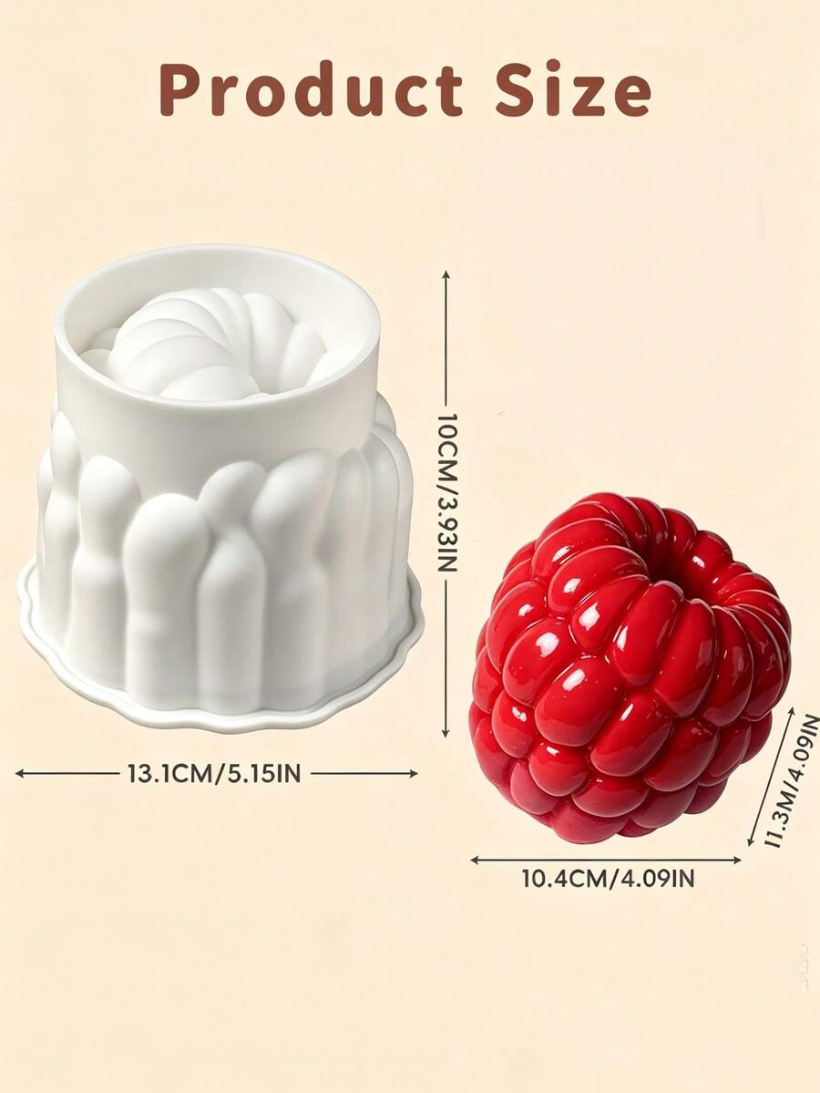 Cetakan Silikon Raspberry 3D Ukuran Besar 4 Inci Anti Lengket untuk Kue Mousse, Cocok untuk Kue Cokelat, Fondant, Jeli, Puding, Kue Natal, Alat Dekorasi Kue, Dapat Digunakan Kembali, Mudah Dibersihkan, Perlengkapan Kue untuk Pesta di Rumah, DIY, Dapur, dan Lainnya