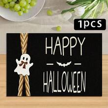 1/4/6pcs Halloween Series Bow Ghost Pattern Printed Placemats, Heat-Resistant Table Mats For Home Kitchen, Table Protection, Kitchen Dining Table, Party Scene Decoration - Multicolor - View 15