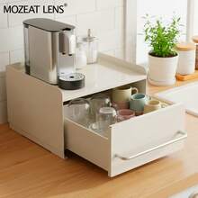 1pc Magnetic Adjustable Layer Stackable Metal Drawer Storage Box Dust-Proof Coffee Machine Cup Holder Christmas Promotion - Multicolor - View 3