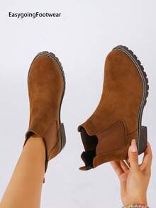 2025 Autumn/Winter Women's Ankle Boots Fashionable Matching With Jeans - Brown - View 6