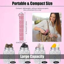 Portable Bling Keychain Storage Box 1/2/3/6 Compartments Small Travel Storage Case Pill Organizer Outdoor Rhinestone Waterproof Small Pill Holder With Keychain Cute Storage Box For Outdoor Camping Case Beautiful Holder - View 7