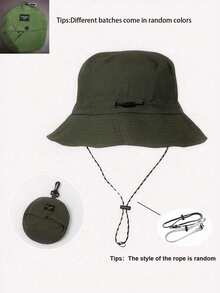 1pc Waterproof Outdoor Foldable Packable Thin Bucket Hat, Unisex Sun Protection Fishing Cap,Beach,Travel - A - View 13