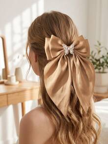 1/2/4pcs/Set Brown Tone Large Bow Hair Clips, Cute Hair Accessories - Suitable For Girls And Women, Essential For Daily Wear And Dates - Multicolor - View 2