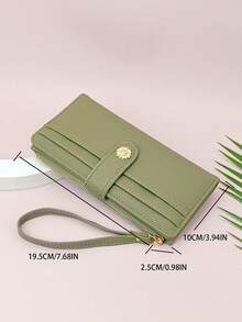 Women's Long Wallet Clutch Card Holder, Fashion Elegant PU Multi-Function Highly Attractive Handbag, Exquisite Snap Multi-Function Card Slot Zipper Coin Purse, Preppy Style Compact Metal Hardware - Multicolor - View 6