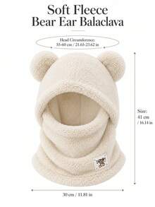 1 chiếc mũ trùm đầu Balaclava nỉ unisex mùa thu/đông, thiết kế tai gấu dễ thương, khăn che mặt giữ ấm chống gió có mũ, bảo vệ cổ bằng lông mềm, phù hợp cho đạp xe, trượt tuyết, cắm trại, đi làm và mặc ngoài trời thời tiết lạnh - nhiều màu - Xem 4