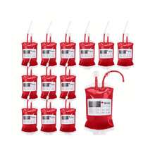 1/10/20pcs Halloween Blood Bag Drink Pouches, Reusable IV Blood Bag Containers, Suitable For Vampire, Nurse, Medical, Halloween, Doctor Nurse Graduation - Multicolor - View 1