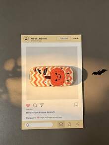 1pc Transparent Halloween Element Painted Mirror Phone Stand Makeup Mirror Adhesive Foldable Mirror Back Sticker Horizontal & Vertical Dual-Use Portable Desktop Stand - Multicolor - View 19