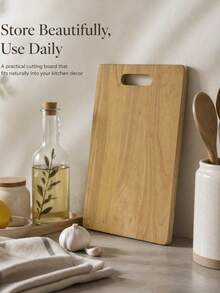 Kitchen Cutting Board, Chopping Board, Butcher Block, Suitable For Meat, Vegetables, Fruits, Double-Sided Use. Separate Use For Raw And Cooked Foods Is More Hygienic, Convenient To Carry And Store, Wooden Cutting Board, Multi-Functional Wooden Chopping Board, Steak Board, High-End Texture, Housewarming Gift, Holiday Gift, Mother's Day, Christmas, Halloween, Thanksgiving, Etc. - Yellow - View 5