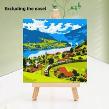 DIY Digital Oil Painting Kit, Wooden Frame, Landscape & Floral Patterns, Acrylic Paints & Brushes, Suitable For Beginners - Multicolor - View 21