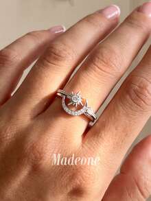 MADEONE 1pc Fashion Personalized Sun & Moon Ring, Women's Daily Commute Decorative Ring, Party Accessory, Women's Ring, Jewelry Gift - Sun and Moon - View 4