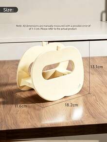 1pc Apple Shaped Lid Rest Stand, Cream White Red Cutting Board Holder, Kitchen Countertop Pot Lid Organizer Rack, Space Saving Cooking Lid Holder With Drip Tray - Multicolor - View 4