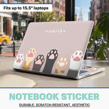 Art Style Vinyl Laptop Sticker Set, 3 Pieces Per Set, Includes 1 LCD Screen Back Sticker & 2 Touchpad Side Stickers, Premium PVC Material, Scratch Resistant, Removable Without Residue Laptop Decorative Film - View 2