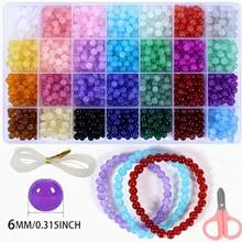 28/24 Grid Mixed Color 6mm Beads, DIY Necklace Bracelet Earring Phone Chain Creative Crafting, Handmade Jewelry Accessories - Multicolor - View 8