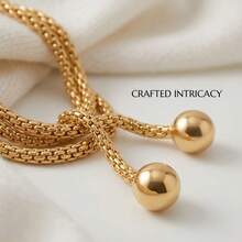 1pc Minimalist Ins Style Long Twisted Rope Necklace, Creative Knot & Round Bead Pendant Design, High-End Versatile Neck Accessory For Women, Delicate Chain With Outstanding Texture, Suitable For Daily Commute, Vacation, Party, Niche Elegant Layered Fashion Jewelry Accessory - Multicolor - View 3