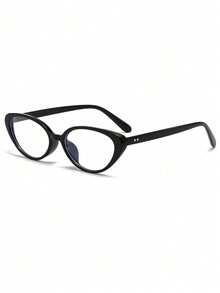 1/2 Pairs Solid Color Cat Eye Transparent Glasses, Unisex, Made Of Casual Plastic Material, Suitable For Daily Wear, Party, Street Style And Other Occasions, A Versatile Accessory Choice - Transparent - View 5