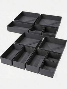 Fabric Drawer Organizer Bins, Foldable Closet Storage Boxes, Multi-Size Divider Containers For Clothes Socks Underwear, 4 Colors Available - Dusty Pink - View 8