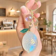 1pc Creative Cute Acrylic Jelly Fruit Lemon Keychain, Highly Attractive Bag Charm, Suitable As Small Gift For Girls - Multicolor - View 10
