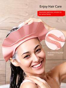 1pc Adjustable High Quality Bath Cap With Ear Protection, Fits All Head Sizes For Hair Washing,Sturdy Design Won't Collapse During Rinsing - Multiple Styles - View 1