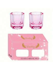 2pcs Nail Art Cups, Nail Liquid Bowl, Moisturizing Dish, Acrylic Powder Box, Acrylic Nail Bowl - Multicolor - View 1