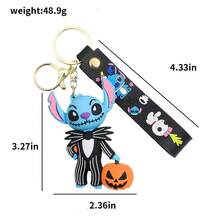 1 buah Gantungan Kunci Disney Anime Halloween Natal Gantungan Kunci Liontin Stitch Lucu Hiasan Tas - Berbagai gaya - View 3