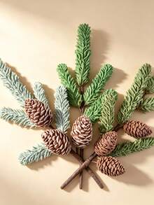 Cetakan Silikon Tupai Natal dan Kerucut Pinus, Cetakan Kue Cokelat, Permen, dan Kerajinan dari Resin dan Tanah Liat - Krem - View 6