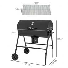 Steel Charcoal BBQ, With Ash Catcher And Warming Rack On-Site - 1 - View 3