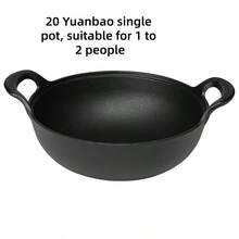 Cast Iron Dutch Oven With Natural Wood Lid, Pre-Seasoned Uncoated Dual Handle Stew Pot, Multi-Functional Cookware, Suitable For Induction And Gas Stoves - Black - View 27