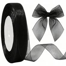 1Roll 33-35m Semi-Transparent Ribbon - For Wedding Decorations, Gift Wrapping, Floral Arrangements - Soft And Vibrant Colors - Ribbon Strip - For Parties, Craft Projects - Elegant Decoration, Glossy Finish, Smooth Texture&Halloween,School, Christmas - View 6
