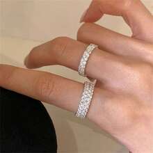 VKHK 2pcs/Set Luxurious Full Rhinestone Zirconia Decorated Ring Set Suitable For Women Wedding Wear Gift - 2-piece Diamond Ring Set - View 5