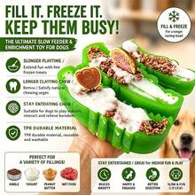 Double-Sided Design - Dog Treat Hiding Rubber Toy, Fun Green Cartoon Crocodile Shaped Design, Pet Food Dispensing Hiding Foraging Chewing Toy, Reusable Treat Dispenser Toy, Durable Material, Pet Intelligence Training, Suitable For All Breeds Of Dogs. - Multicolor - View 9