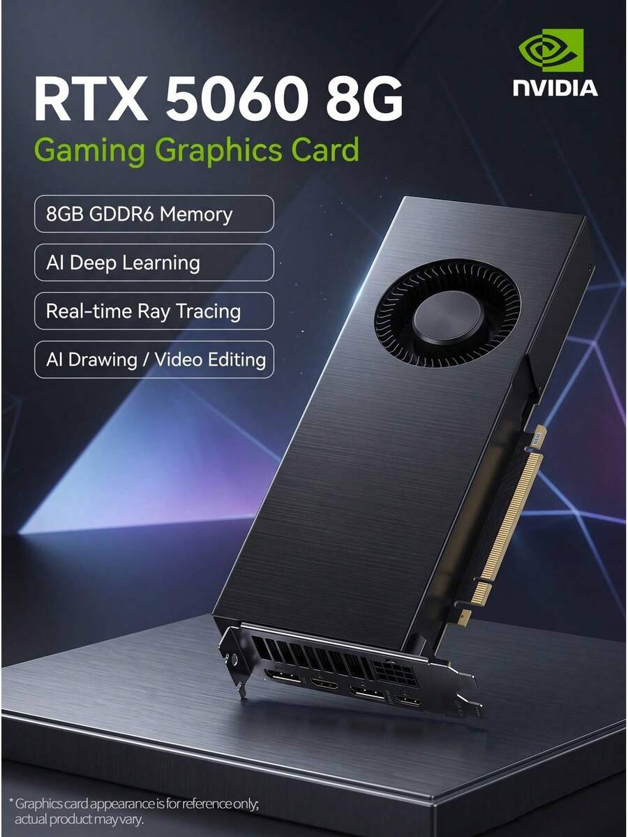 Nvidia RTX5060 8G 渦輪顯卡 AI 繪圖/圖形渲染建模設計影片剪輯專業顯卡 工業包裝 - 查看 1