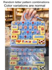 26-Key Stress Relief Keyboard Toy Keychain, Large Size Fingertip Press Creative Toy Keyboard Pendant - Suitable As Small Gifts For Holiday Parties, 26-Key Animal Diary Mini Keyboard Stress Relief Toy Keychain, Cute Cartoon Animal Clickable Sensory Stress Relief Toy, Portable Pressure Relief Button Toy Bag Pendant, Anxiety Relief Gift (Letter Pattern Randomly Matched/Color Difference Is Normal/Randomly Sent) - Multicolor - View 7