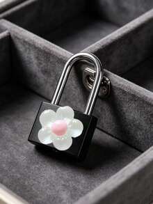 Metal Mini Padlock With Cute Translucent Flower Decoration, Comes With 2 Keys, No Assembly Required, Metal Key Padlock For Luggage, Pencil Case, Backpack, School Gym & Sports Cabinet, Fence, Toolbox, Travel Accessories - Multicolor - View 4