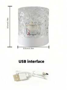 1pc Water Ripple Projection Lamp (Night Light/Bedroom Lamp), USB Powered, Supports 3 Colors/16 Lighting Effects, Dynamic Rotating Design, Acrylic Crystal Material; Suitable For Bedroom, Hallway, Living Room And Other Spaces, Multi-Purpose For Home Decor, Gaming Atmosphere Lighting, Photography Fill Light And Holiday Decoration (Such As Christmas). - Water Ripple Projection - View 9