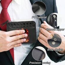 Bộ ví và túi đựng chìa khóa kết hợp, khóa kéo, nhiều ngăn thẻ, dung tích lớn, họa tiết rồng lửa, quà tặng cho cha, chồng, anh trai, quà Giáng Sinh - Nhiều màu - Xem 7